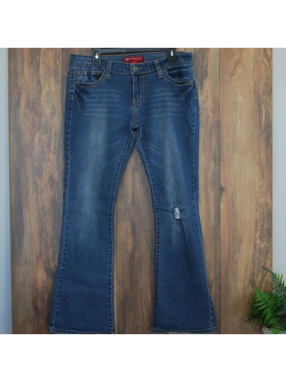 Red Rivet Women's Medium Wash Wide Leg Jeans 15 Long